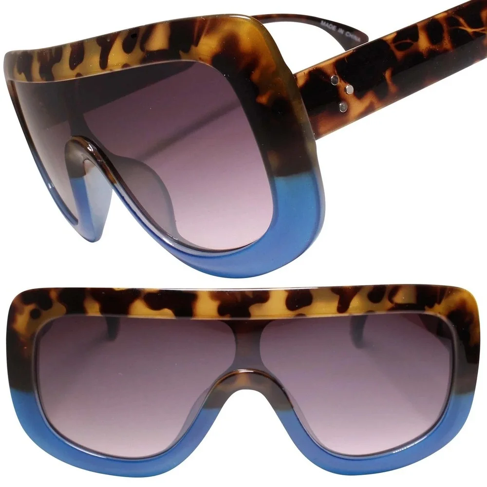 Square Black Frame For Chic City StreetwearTortoise Blue Sunglasses Fashion 2026